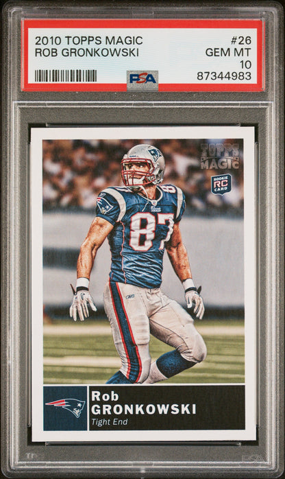 Graded 2010 Topps Magic Rob Gronkowski #26 Rookie RC Football Card PSA 10 Gem Mint