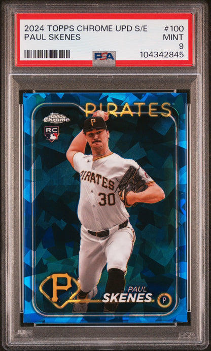 Graded 2024 Topps Chrome Update S/E Skenes #100 Rookie RC Baseball Card PSA 9 Mint