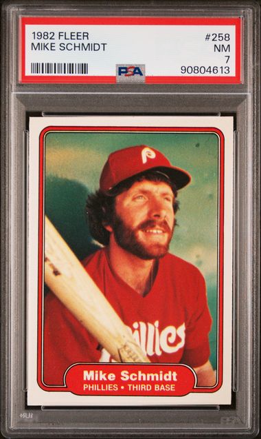 Graded 1982 Fleer Mike Schmidt #258 Baseball Card PSA 7 Near Mint