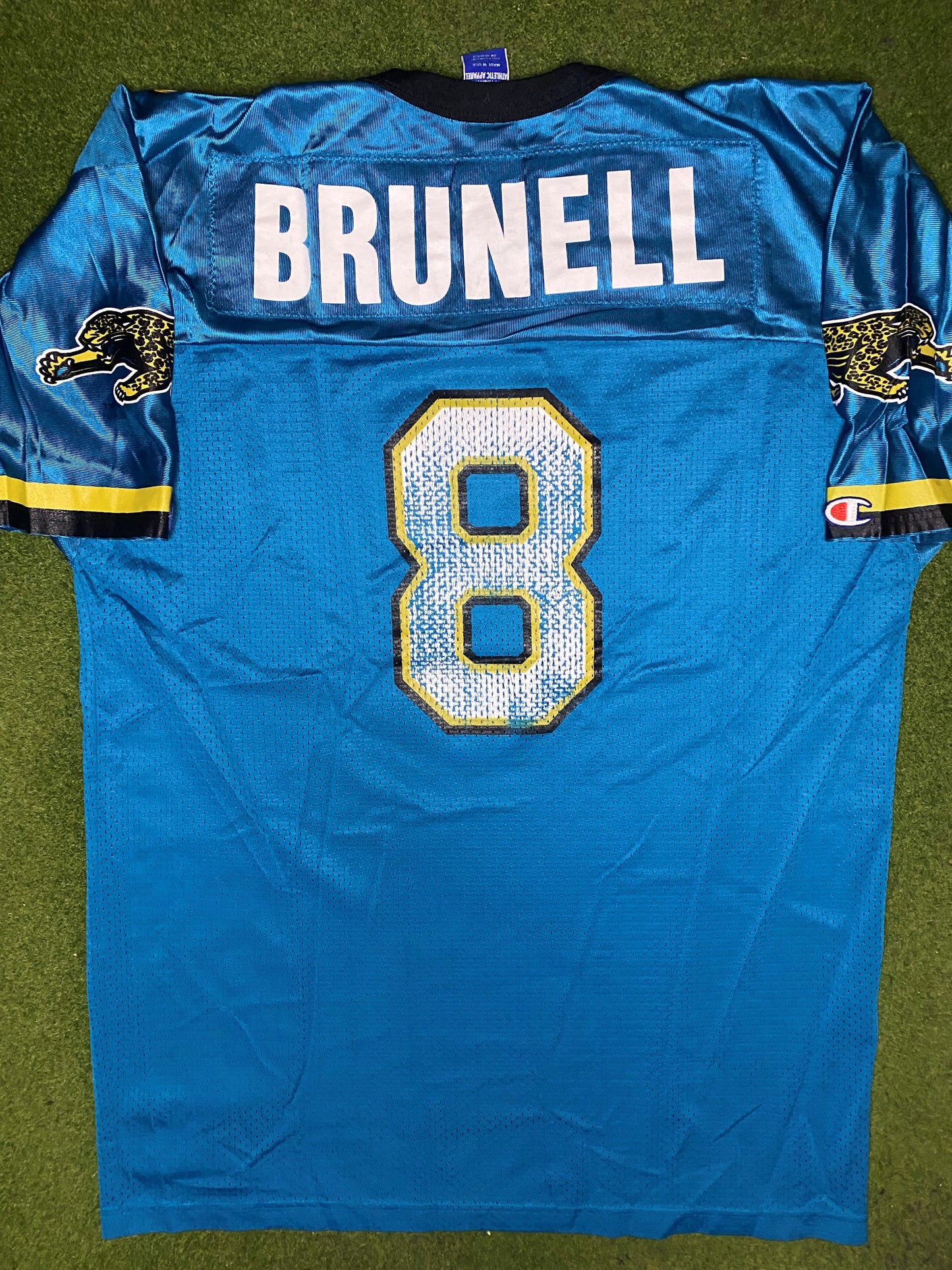 90s Jacksonville Jaguars - Mark Brunell #8 - Champion - Vintage NFL Jersey (48) Gametime Vintage