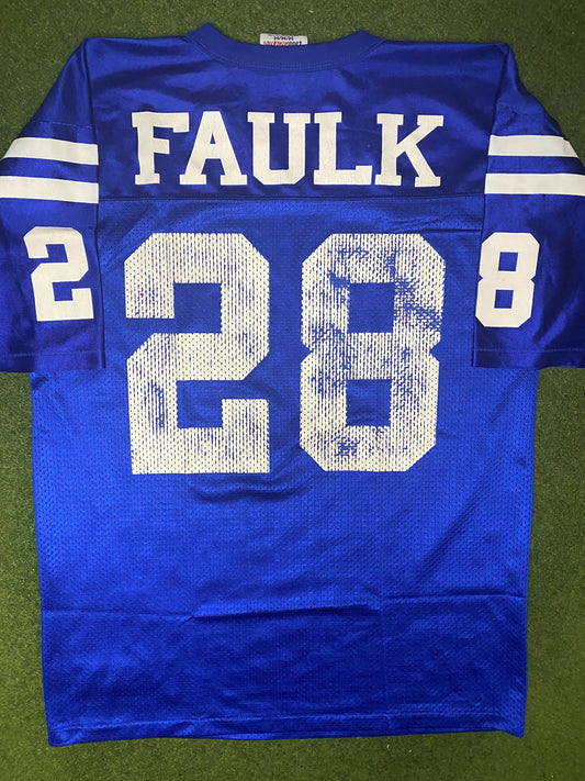 1994-1998 Indianapolis Colts - Marshall Faulk #28 - Logo Athletic - Vintage NFL Jersey (Medium) - Gametime Vintage