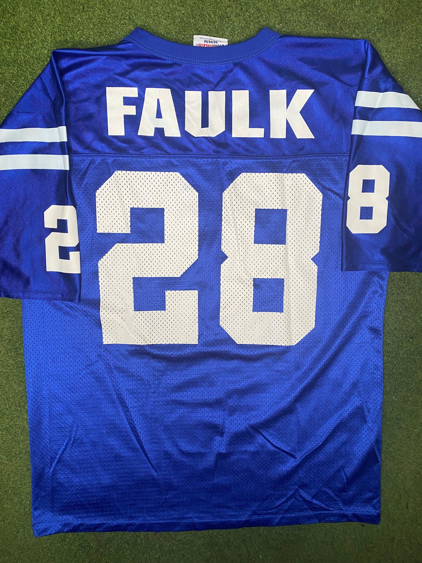 1994-1998 Indianapolis Colts - Marshall Faulk #28 - Logo Athletic - Vintage NFL Jersey (Medium)