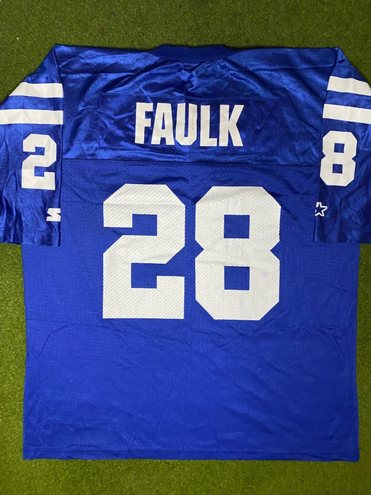 1994-1998 Indianapolis Colts - Marshall Faulk #28 - Vintage NFL Jersey (52)