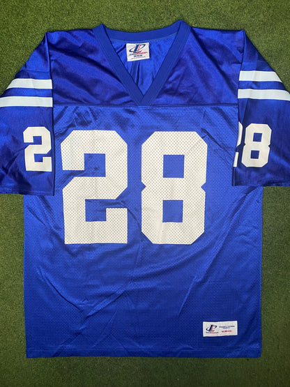 1994-1998 Indianapolis Colts - Marshall Faulk #28 - Logo Athletic - Vintage NFL Jersey (Medium)