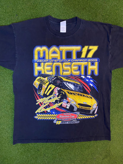 2003 Matt Kenseth - Winston Cup Champion - Double Sided - Vintage NASCAR T-Shirt (XL)