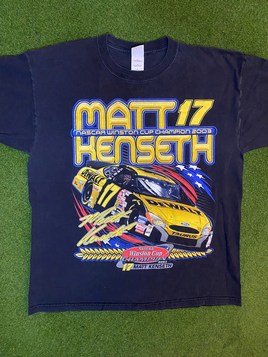 2003 Matt Kenseth - Winston Cup Champion - Double Sided - Vintage NASCAR T-Shirt (XL)