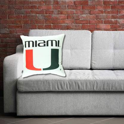 University of Miami Hurricanes Throw Pillow Cover