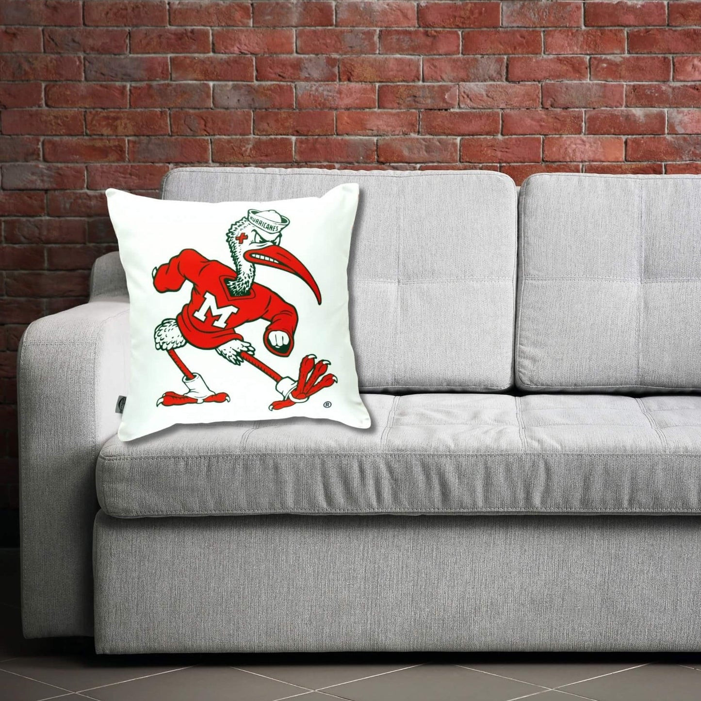University of Miami Hurricanes Mascot Throw Pillow Cover