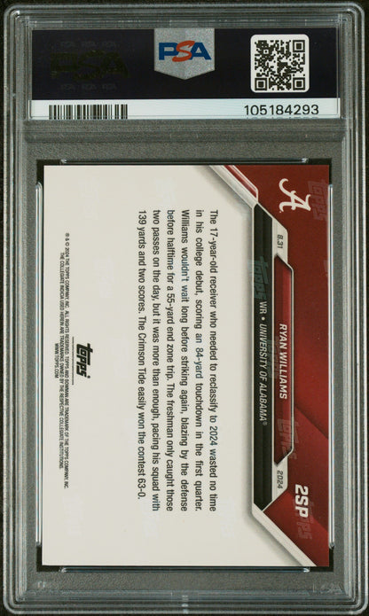 Graded 2024 Topps Bowman U Now Ryan Williams #2SP Variation Rookie RC Football Card PSA 10 Auto Grade Gem Mint