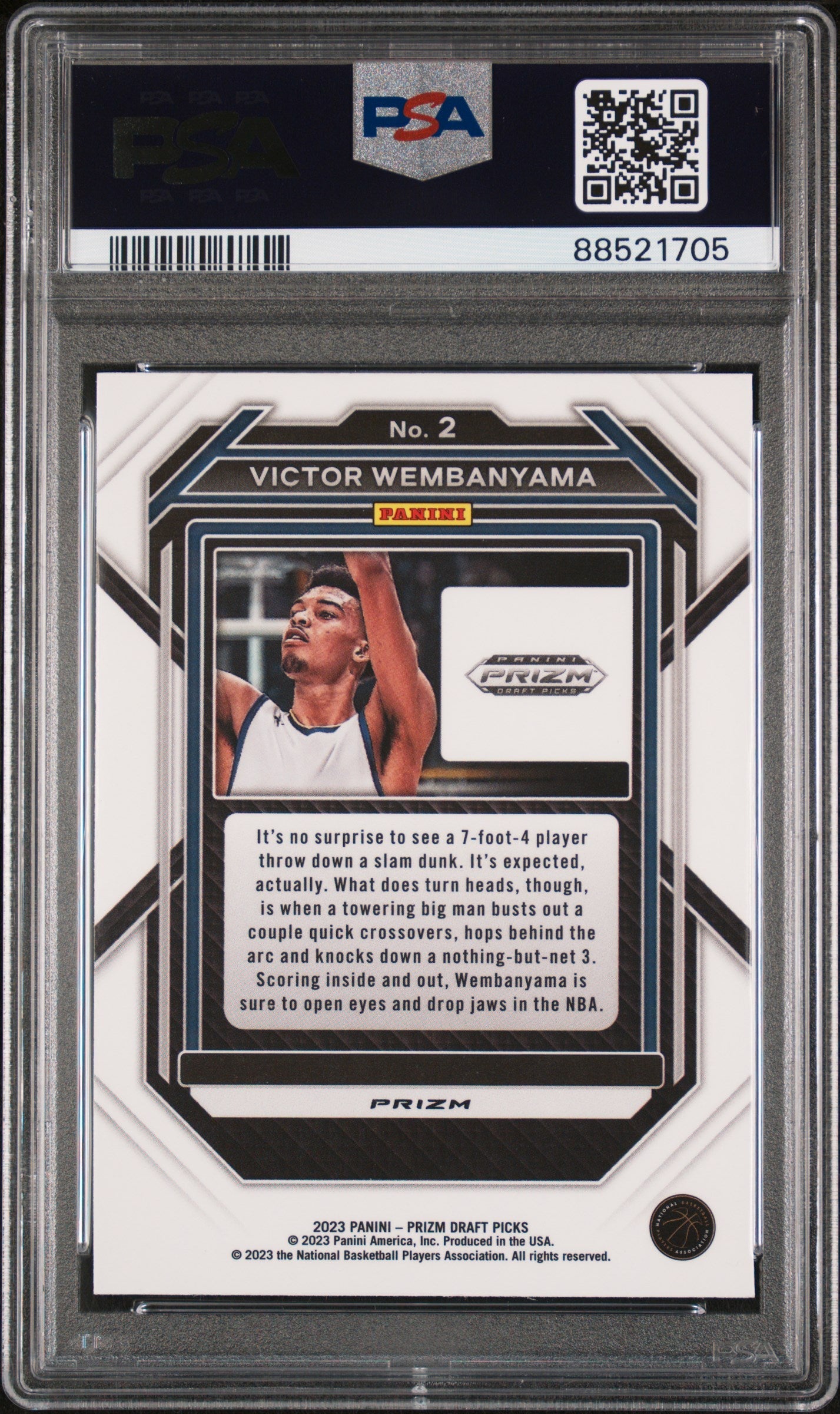 Graded 2023 Panini Prizm Draft Picks Victor Wembanyama #2 Red Ice Rookie RC Basketball Card PSA 10 Gem Mint