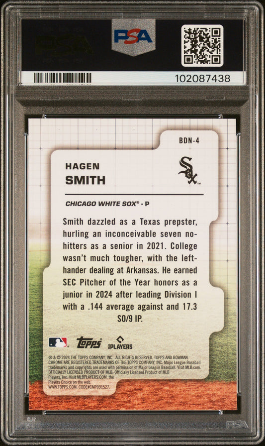 Graded 2024 Topps Bowman Draft Hagen Smith #BDN4 Draft Night Rookie RC Baseball Card PSA 10 Gem Mint