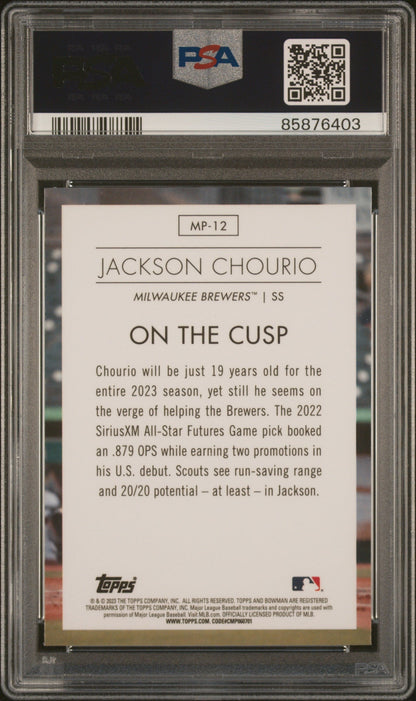 Graded 2023 Topps Bowman Jackson Chourio #MP12 Modern Prospects Rookie RC Baseball Card PSA 10 Gem Mint