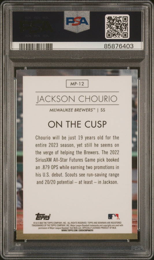 Graded 2023 Topps Bowman Jackson Chourio #MP12 Modern Prospects Rookie RC Baseball Card PSA 10 Gem Mint