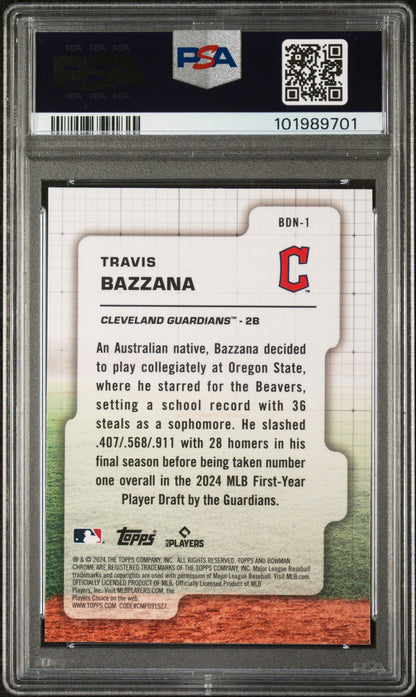 Graded 2024 Topps Bowman Draft Travis Bazzana #BDN1 Draft Night Rookie RC Baseball Card PSA 10 Gem Mint