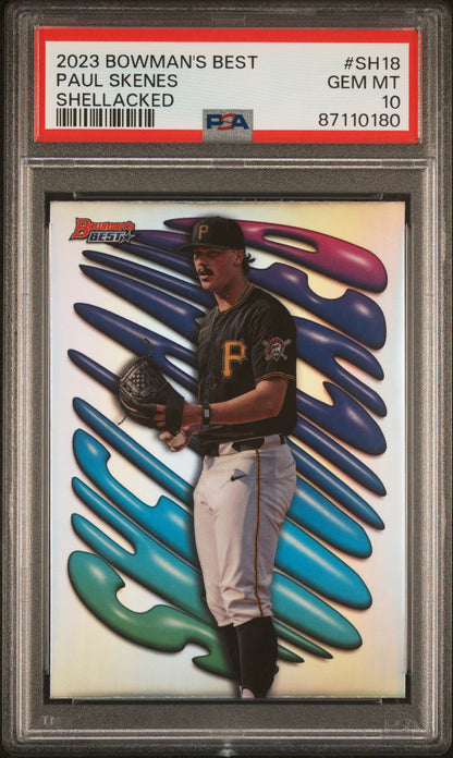 Graded 2023 Topps Bowmans Best Paul Skenes #SH18 Shellacked Rookie RC Baseball Card PSA 10 Gem Mint