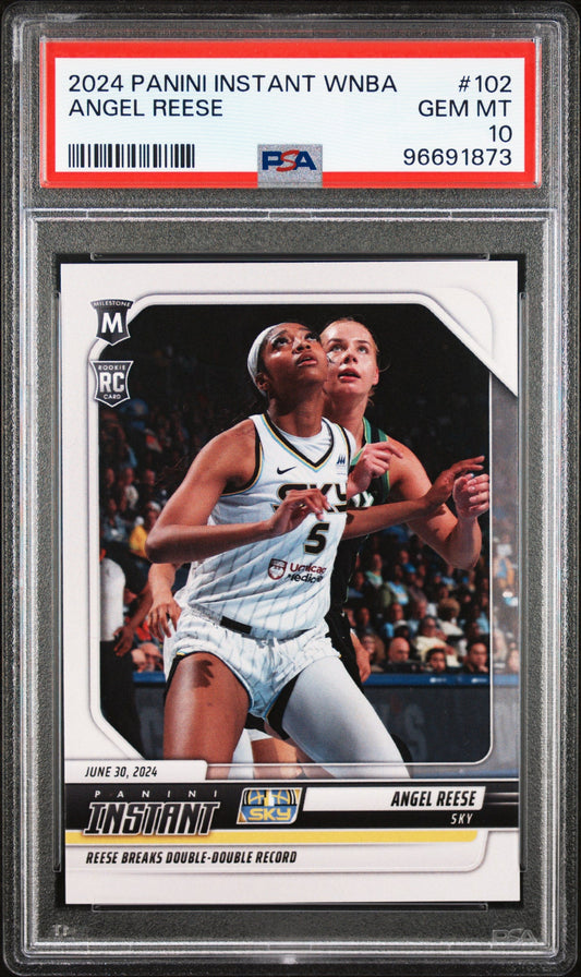 Graded 2024 Panini Instant WNBA Angel Reese #102 Rookie RC Basketball Card PSA 10 Gem Mint