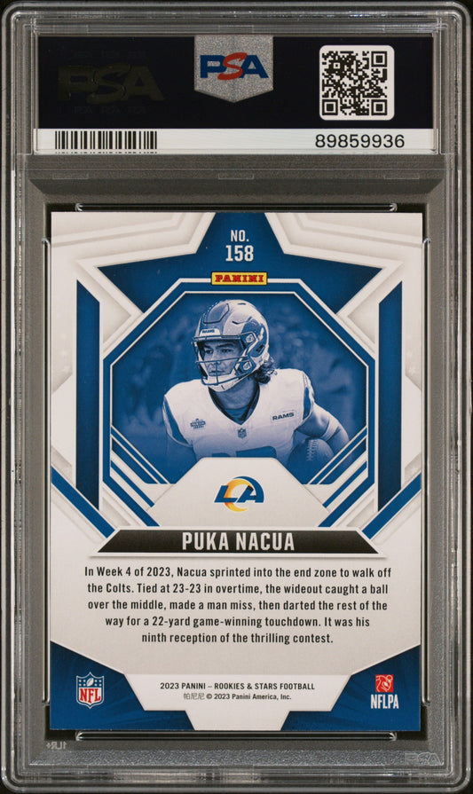 Graded 2023 Panini Rookies & Stars Puka Nacua #158 Longevity Rookie RC Football Card PSA 10 Gem Mint