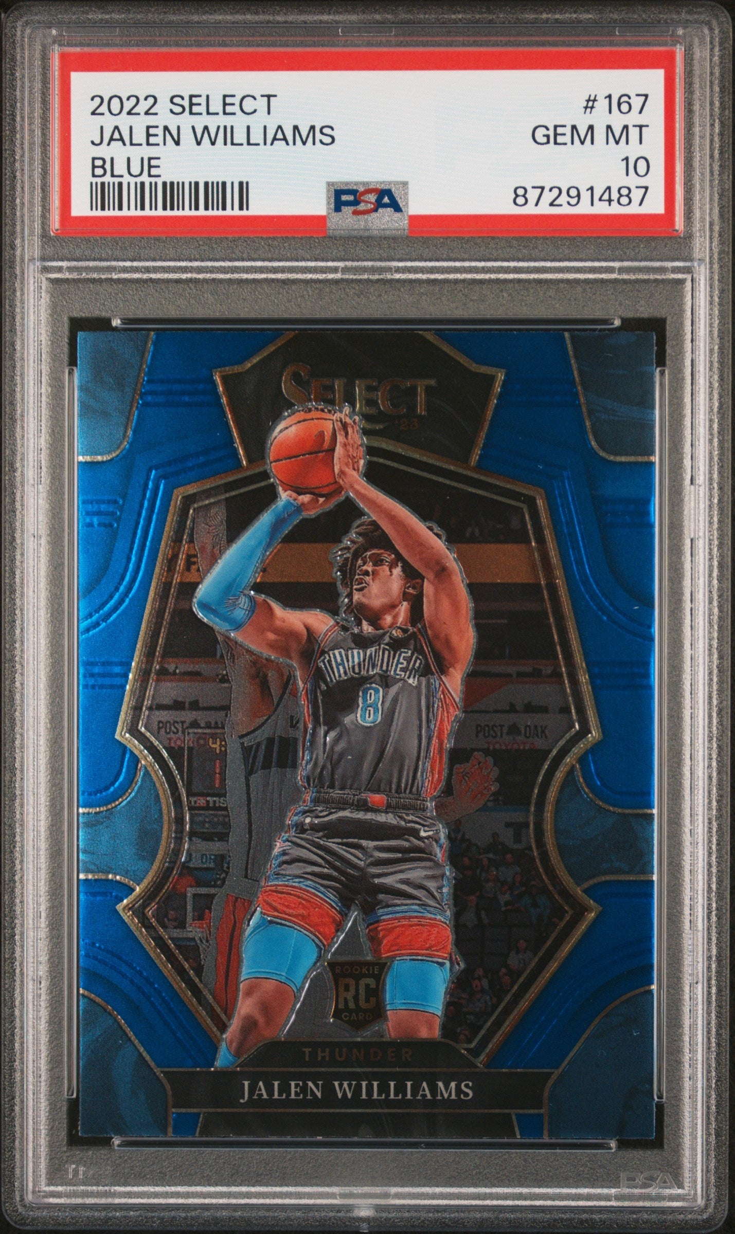 Graded 2022 Panini Select Jalen Williams #167 Blue Rookie RC Basketball Card PSA 10 Gem Mint