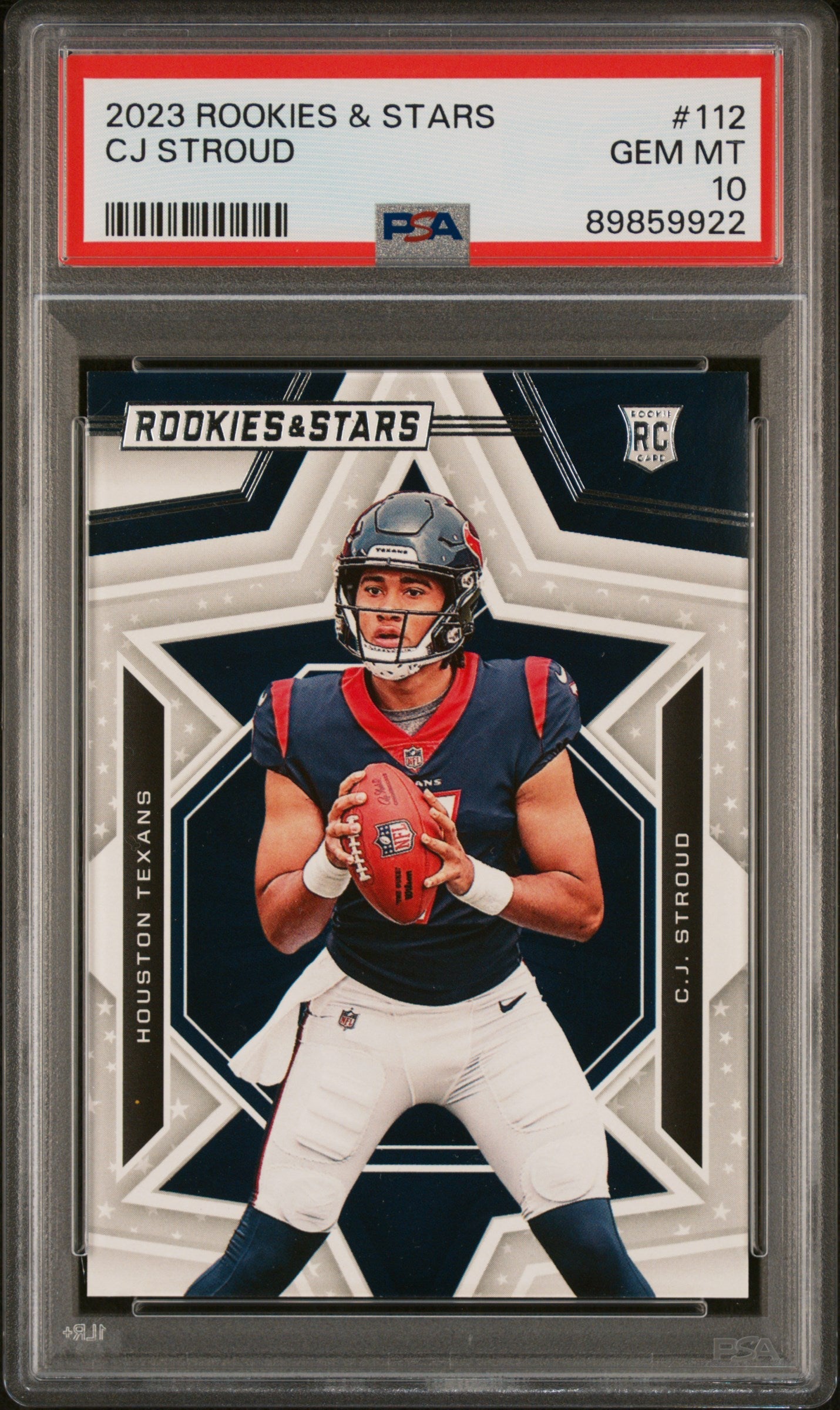 Graded 2023 Panini Rookies & Stars CJ Stroud #112 Rookie RC Football Card PSA 10 Gem Mint