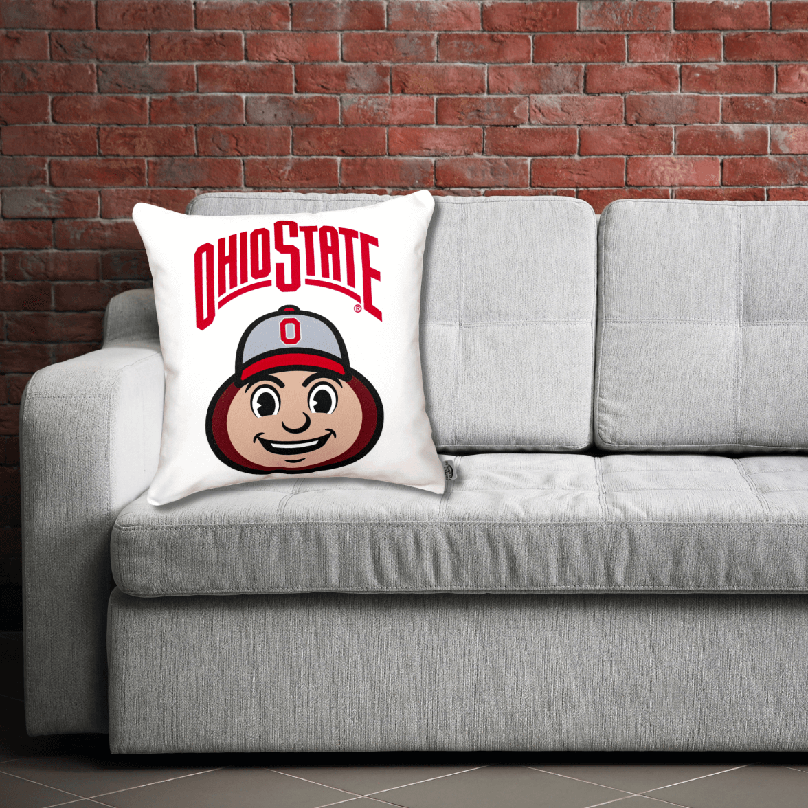 Ohio State Buckeyes Brutus Mascot Pillow Cover