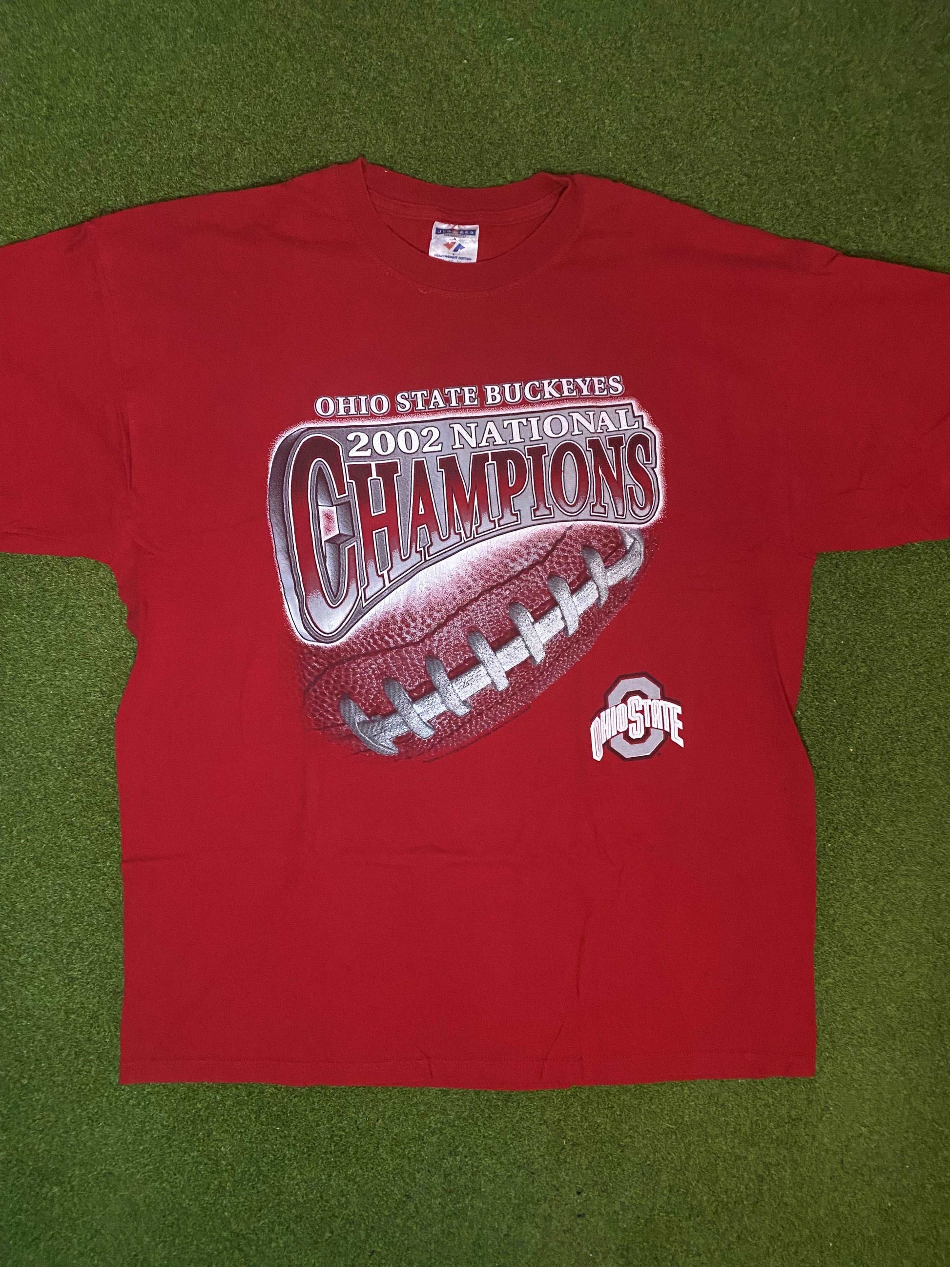 2002 Ohio State Buckeyes - National Champions - Vintage College Football Tee Shirt (XL)