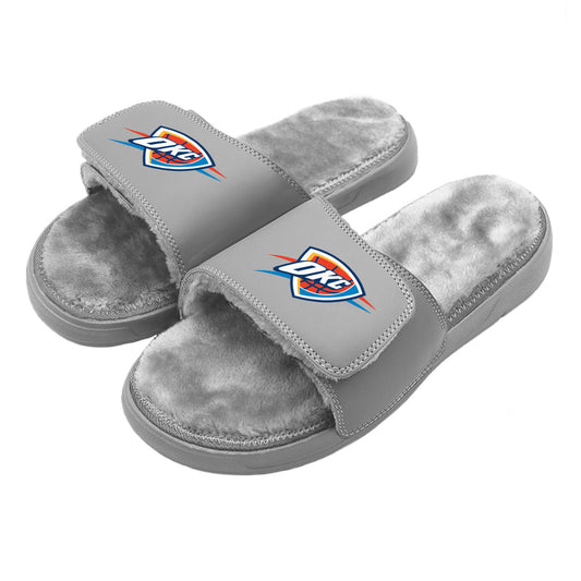 Oklahoma City Thunder Primary Grey Fur Slides