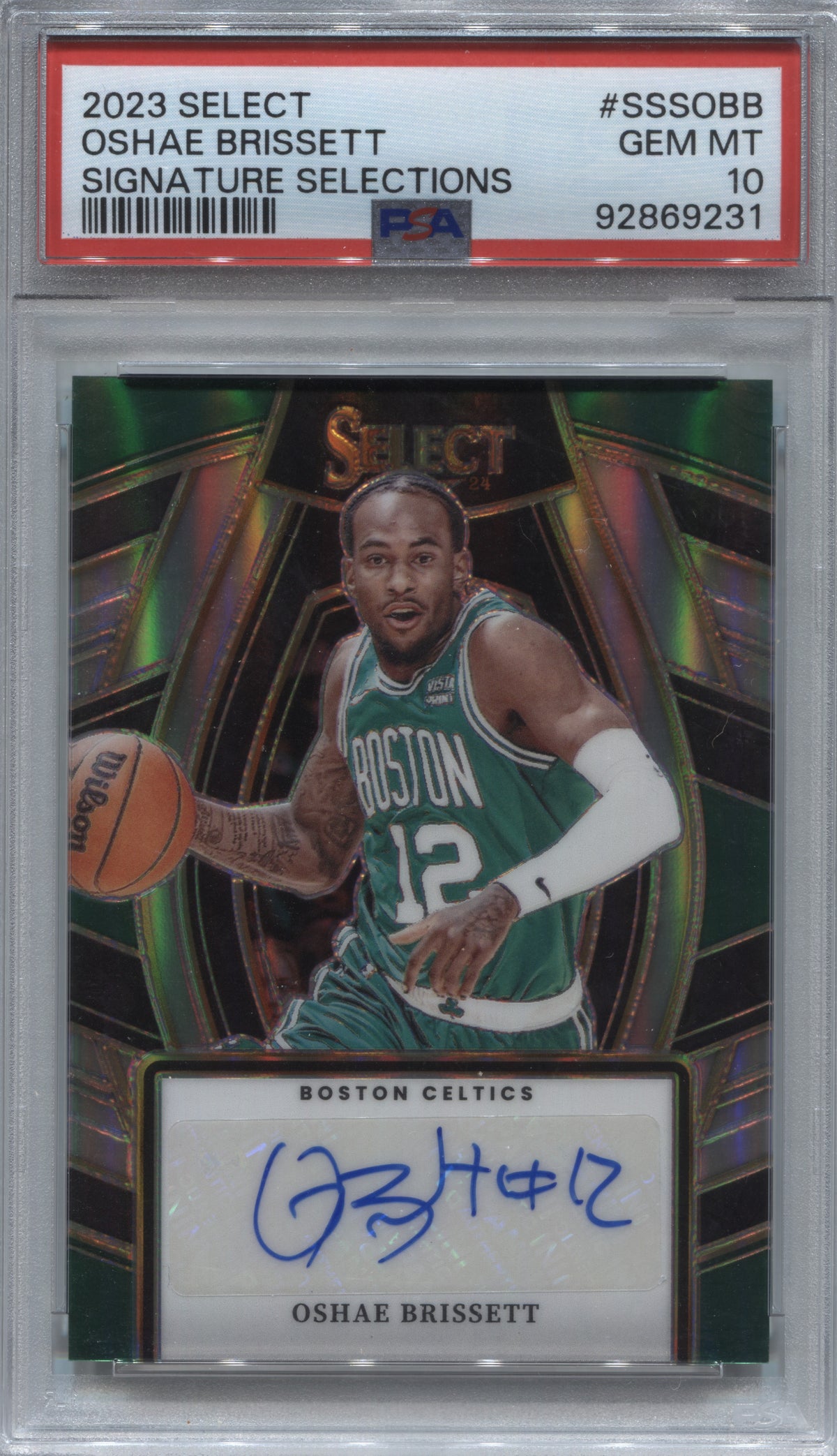 2023-24 Panini Select Oshae Brissett Signature Selections Auto PSA 10 Celtics
