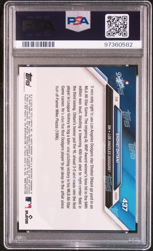Graded 2024 Topps Now Shohei Ohtani #437 Baseball Card PSA 10 Gem Mint
