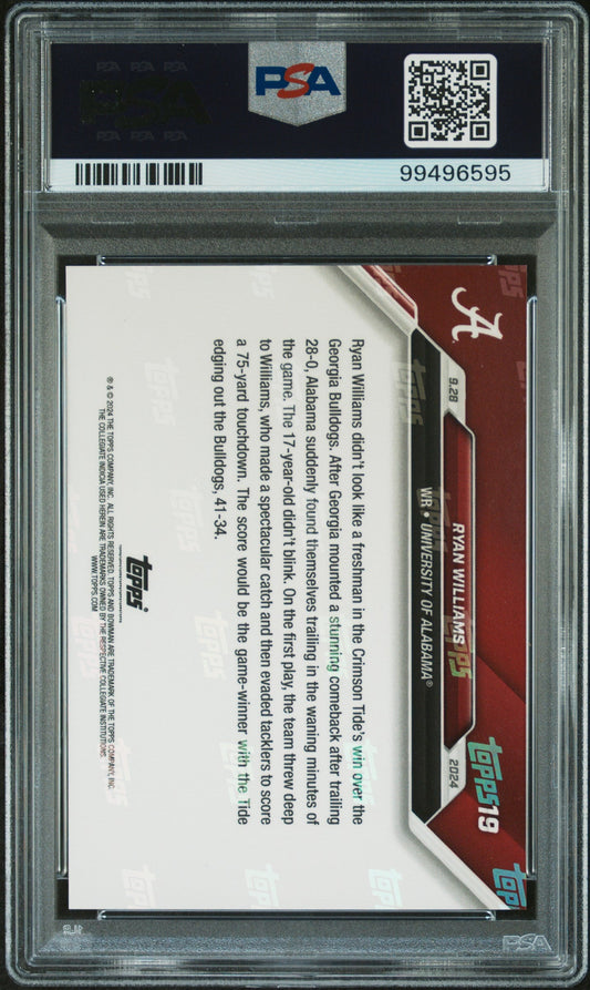 Graded 2024 Topps Bowman U Now Ryan Williams #19 Rookie RC Football Card PSA 10 Gem Mint