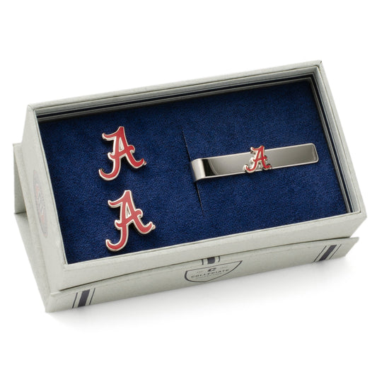 NCAA University of Alabama Crimson Tide Cufflinks and Tie Bar Gift Set