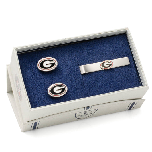 NCAA University of Georgia Bulldogs Cufflink and Tie Bar Gift Set