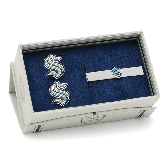 NHL Seattle Kraken Cufflinks & Tie Clip Gift Set