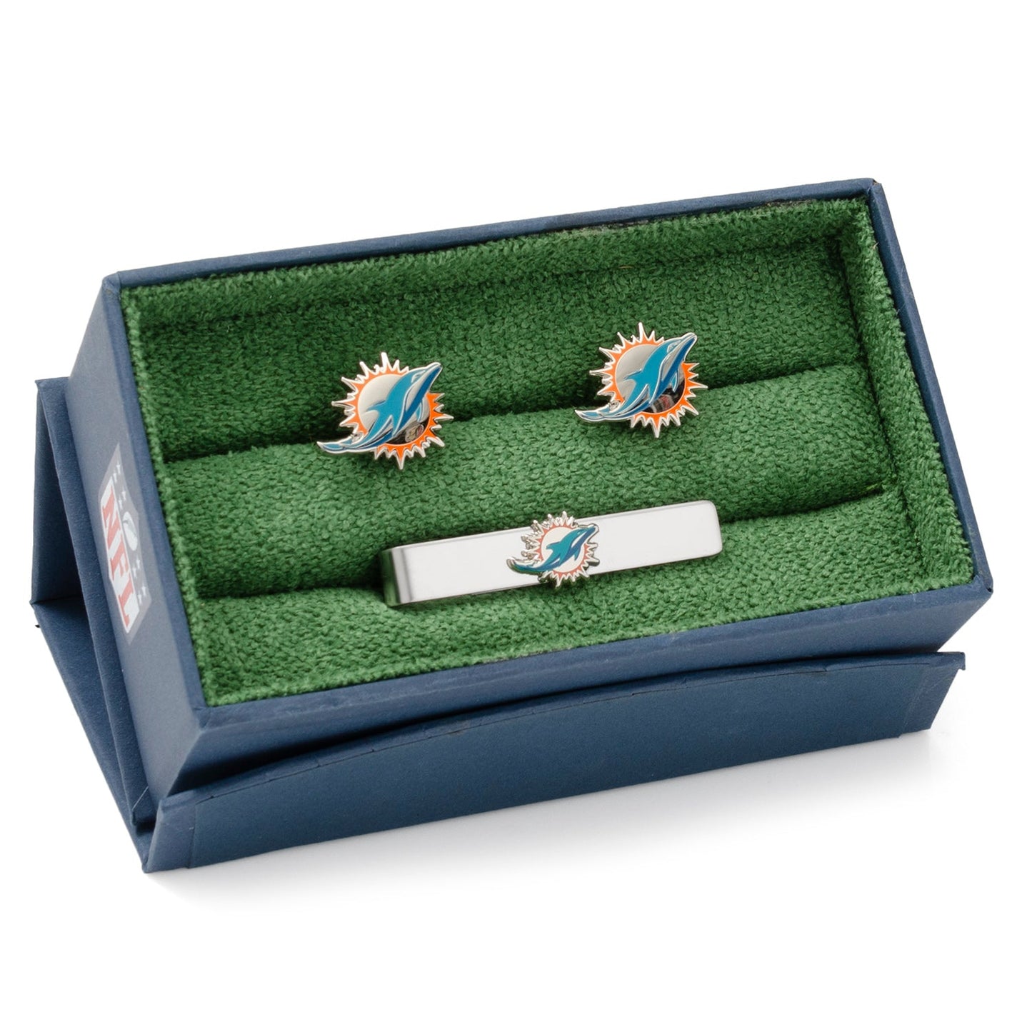 NFL Miami Dolphins Cufflinks and Tie Bar Gift Set