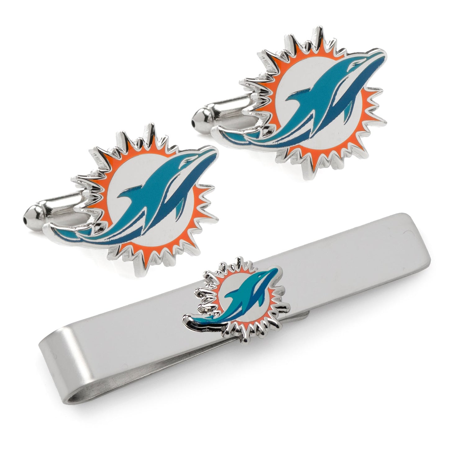 NFL Miami Dolphins Cufflinks and Tie Bar Gift Set