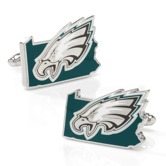 NFL Philadelphia Eagles State Shaped Cufflinks