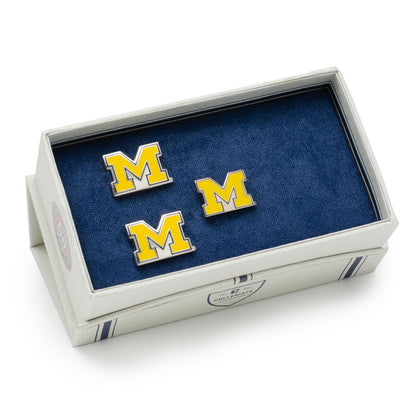 NCAA University of Michigan Wolverine Cufflinks and Lapel Pin Gift Set