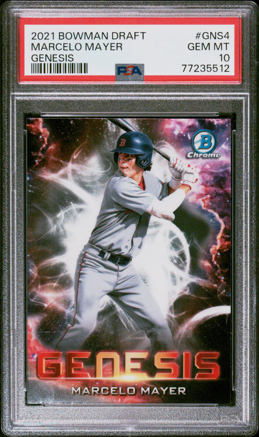 Graded 2021 Topps Bowman Draft Marcelo Mayer #GNS4 Genesis Rookie RC Baseball Card PSA 10 Gem Mint