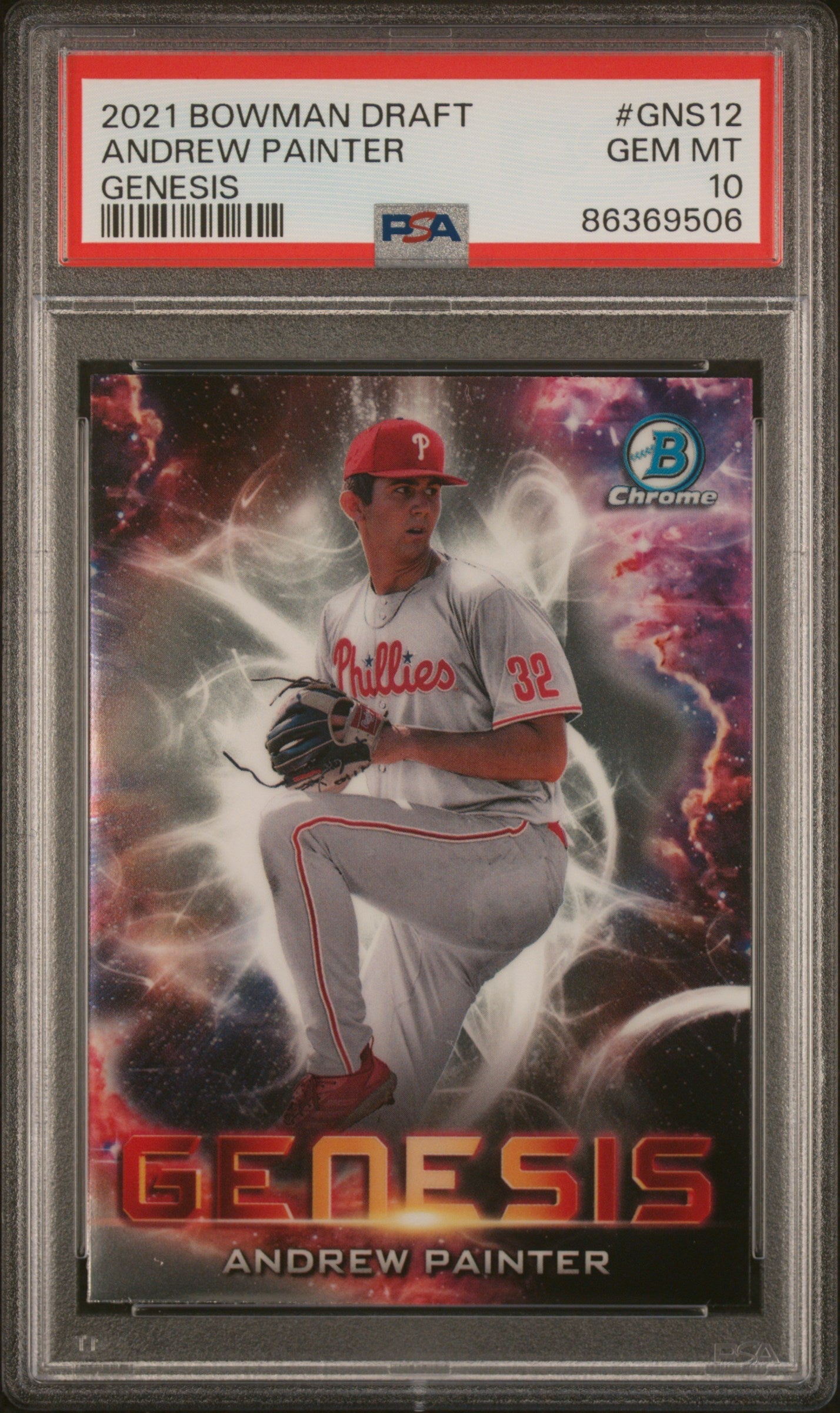 Graded 2021 Topps Bowman Draft Andrew Painter #GNS12 Genesis Rookie RC Baseball Card PSA 10 Gem Mint