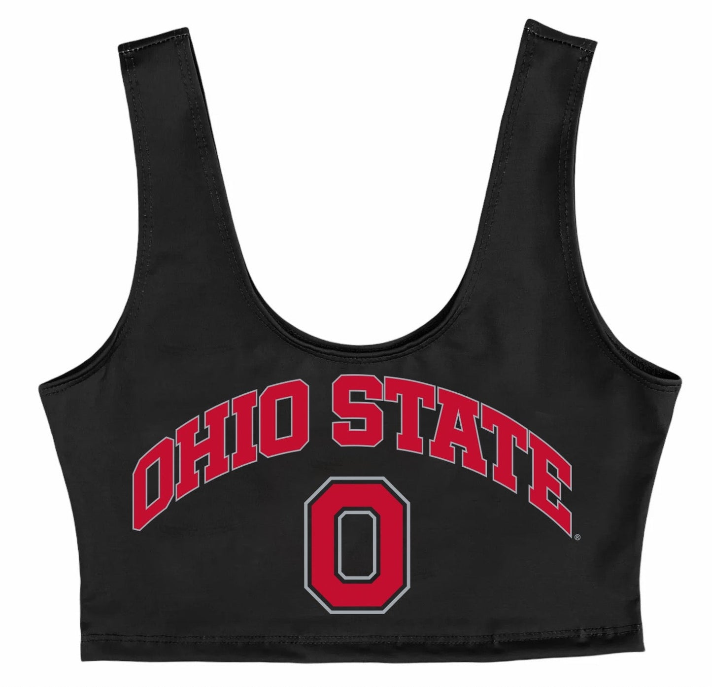 Ohio State OSU Buckeyes Black Crop Tank Top