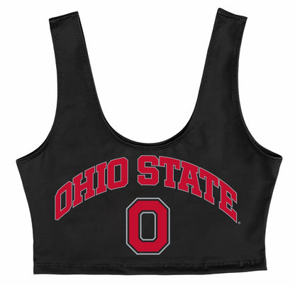 Ohio State OSU Buckeyes Black Crop Tank Top