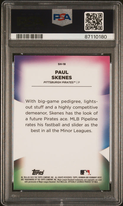 Graded 2023 Topps Bowmans Best Paul Skenes #SH18 Shellacked Rookie RC Baseball Card PSA 10 Gem Mint