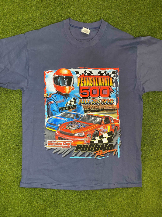 1998 Pennsylvania 500 - Winston Cup Series - Vintage NASCAR Tee Shirt (Large)