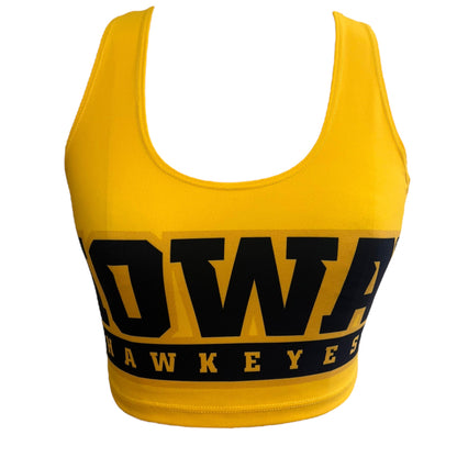 Iowa Hawkeyes Yellow Crop Tank Top