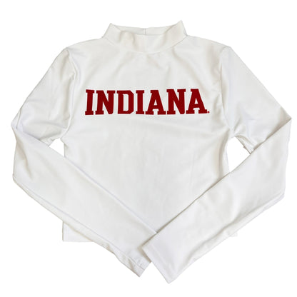 Indiana Hoosiers White Mock Neck Top
