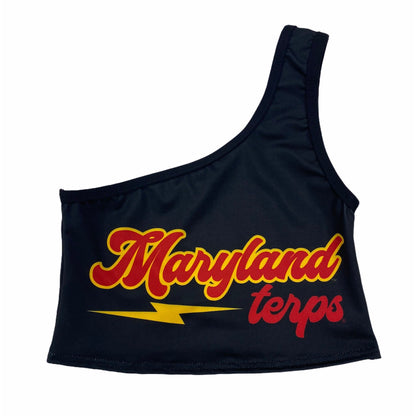 Maryland Terps Lightning One Shoulder Top
