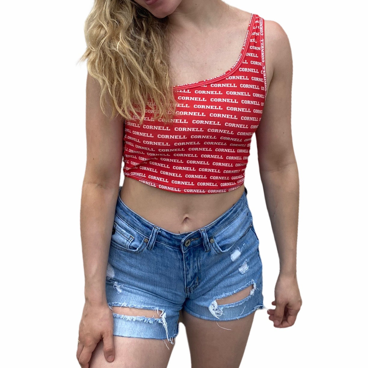Cornell Red One Shoulder Top