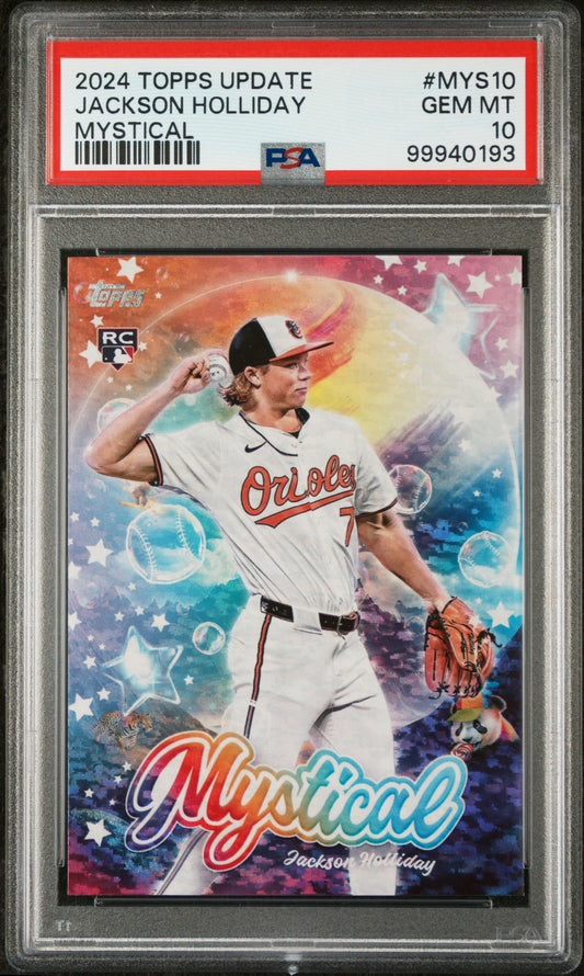 Graded 2024 Topps Update Jackson Holliday #MYS10 Mystical Rookie RC Baseball Card PSA 10 Gem Mint