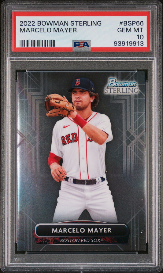 Graded 2022 Topps Bowman Sterling Marcelo Mayer #BSP66 Rookie RC Baseball Card PSA 10 Gem Mint