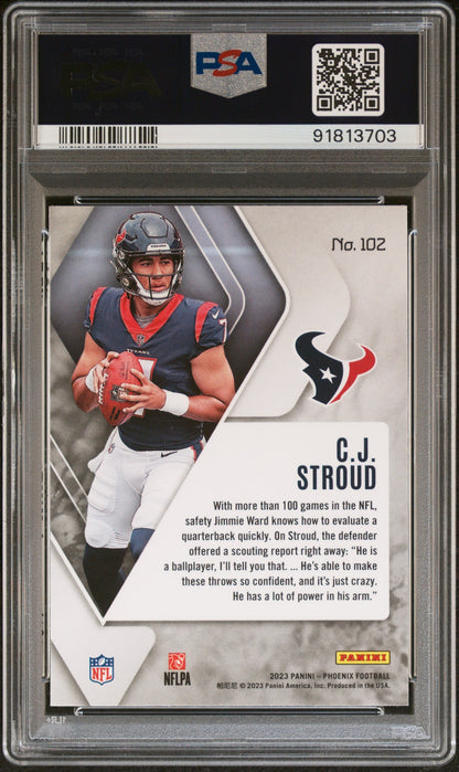 Graded 2023 Panini Phoenix CJ Stroud #102 Rookie RC Football Card PSA 10 Gem Mint