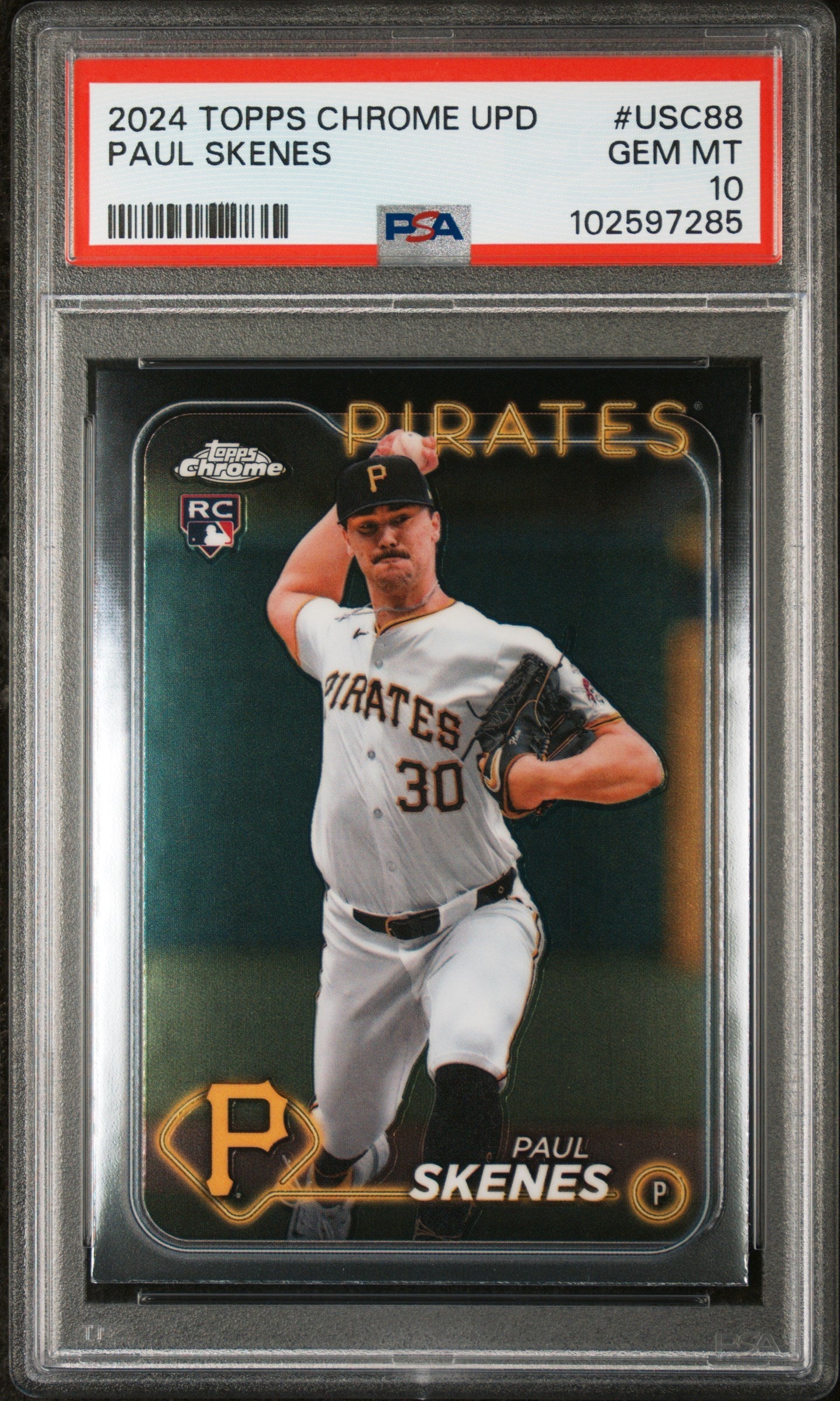 Graded 2024 Topps Chrome Update Paul Skenes #USC88 Rookie RC Baseball Card PSA 10 Gem Mint